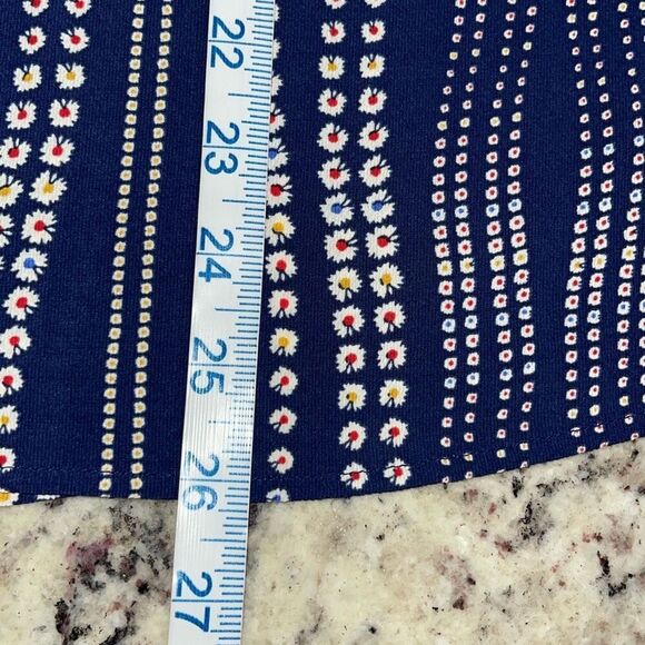 Talbots FLORAL STRIPE TOP Blouse Size 2Xp Navy  EUC - Picture 9 of 9